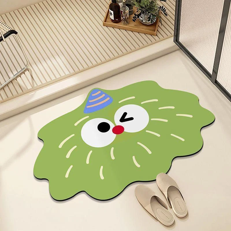 Diatom Ooze Cartoon Expression Absorbent Foot Mat -  - #tag1#
