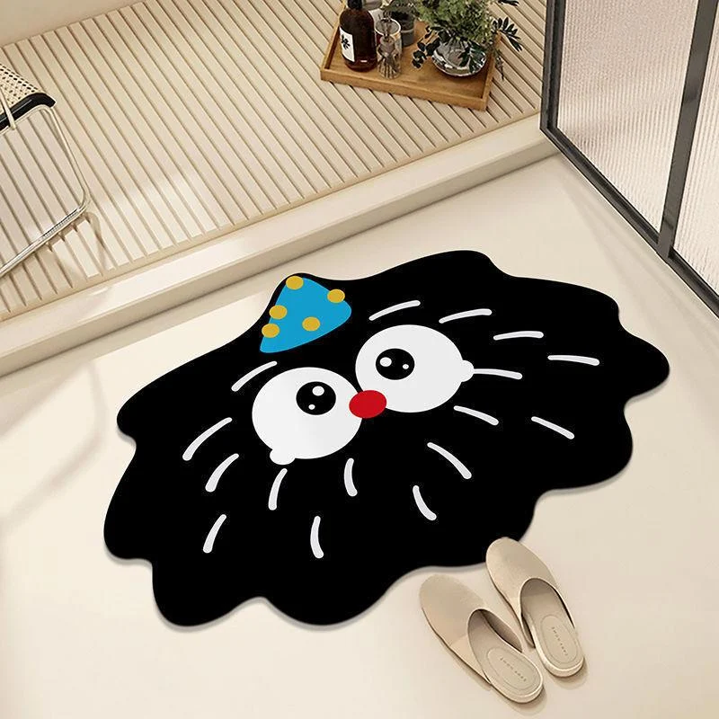 Diatom Ooze Cartoon Expression Absorbent Foot Mat -  - #tag1#
