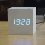 Digital LED Alarm Clock Cube Clock Wooden Clock tag1