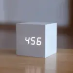 Digital LED Alarm Clock Cube Clock Wooden Clock tag1