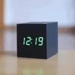 Digital LED Alarm Clock Cube Clock Wooden Clock tag1