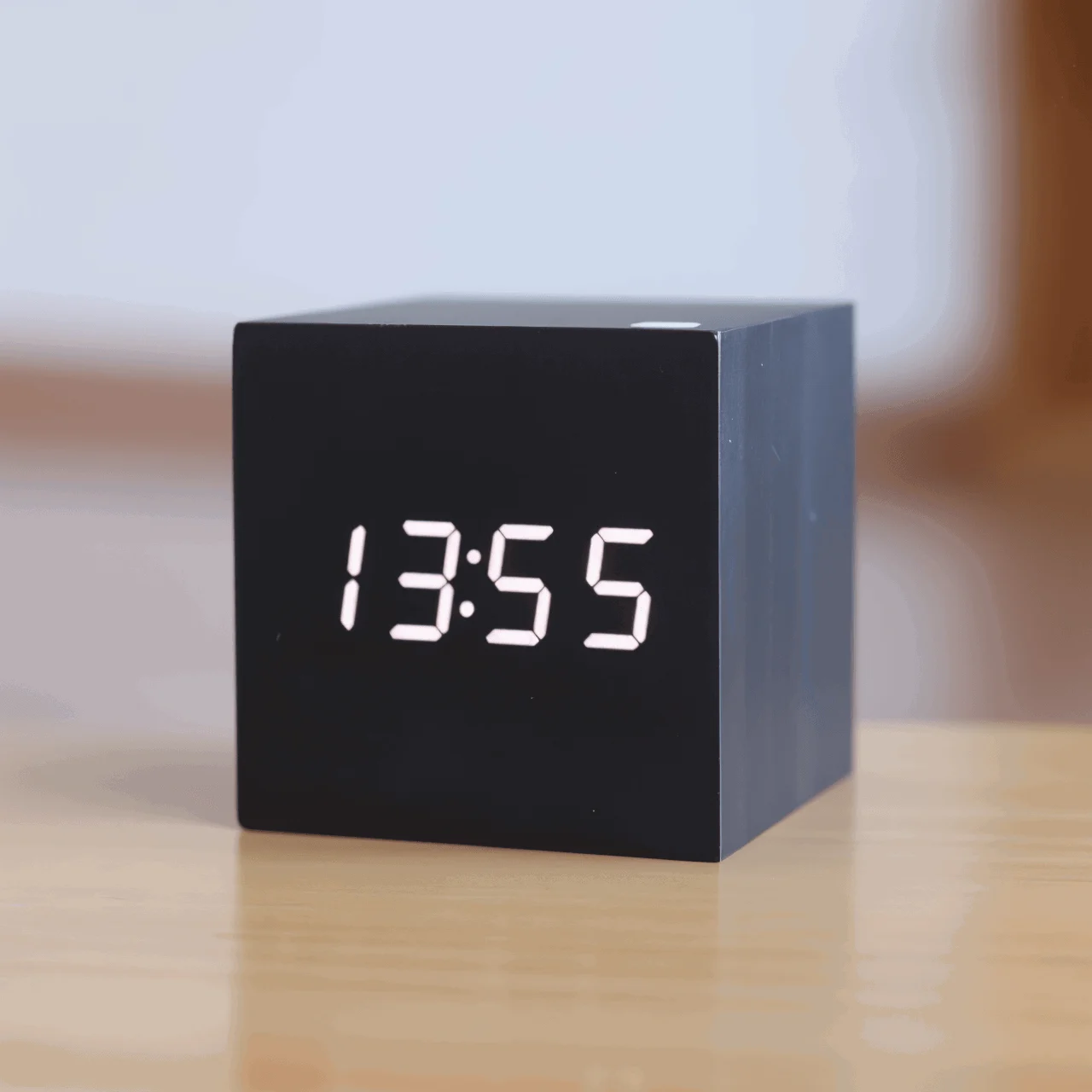 Digital LED Alarm Clock - Cube Clock - Wooden Clock -  - #tag1#