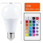 Dimmable Color Changing Smart Remote Control LED RGBW 5W 10W 15W Light Bulb tag1