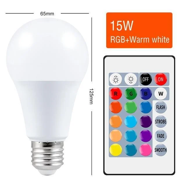 Dimmable Color Changing Smart Remote Control LED RGBW 5W 10W 15W Light Bulb -  - #tag1#