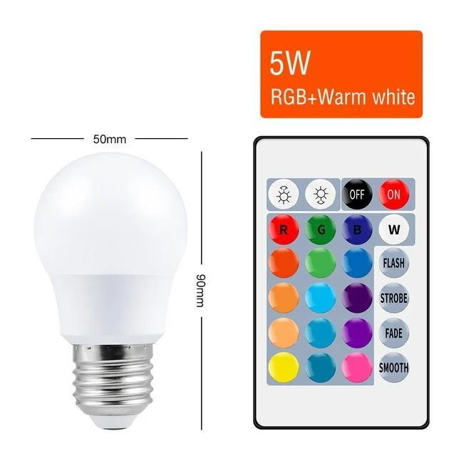 Dimmable Color Changing Smart Remote Control LED RGBW 5W 10W 15W Light Bulb -  - #tag1#