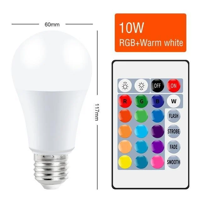 Dimmable Color Changing Smart Remote Control LED RGBW 5W 10W 15W Light Bulb -  - #tag1#