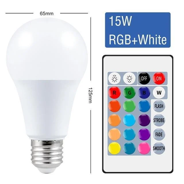 Dimmable Color Changing Smart Remote Control LED RGBW 5W 10W 15W Light Bulb -  - #tag1#