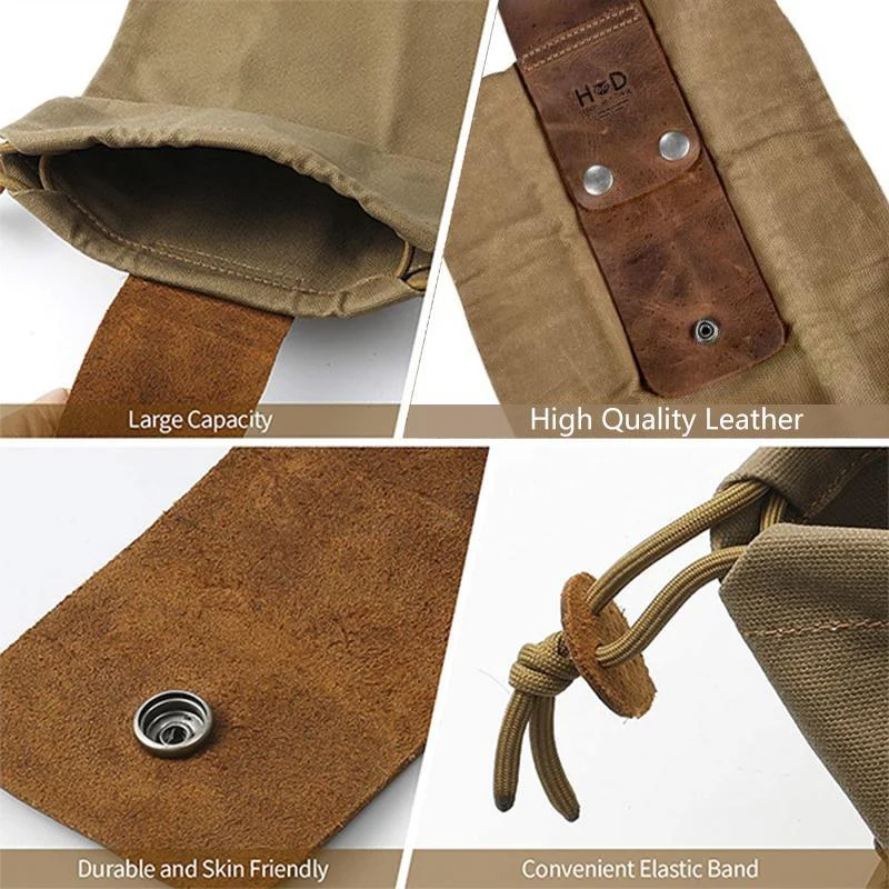 Dimoohome™ Leather and canvas bushcraft bag -  - #tag1#