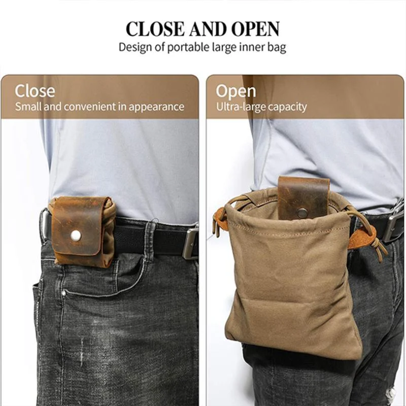 Dimoohome™ Leather and canvas bushcraft bag -  - #tag1#