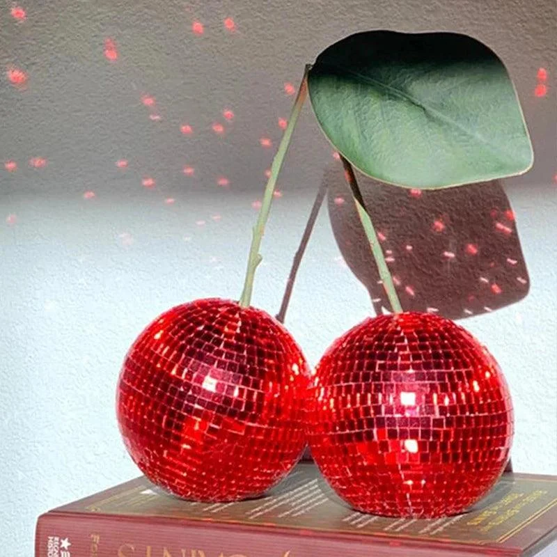 Disco Ball Sparkle Cherry Ornament -