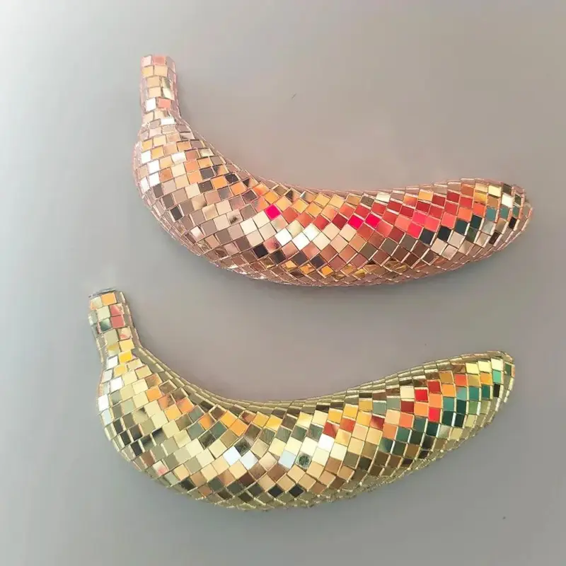 Disco Banana Apple Aesthetic Mirror Reflective