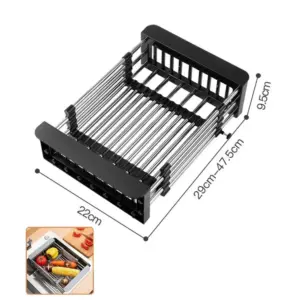 Dish Basket Drainer for Sink Adjustable Stainless Steel