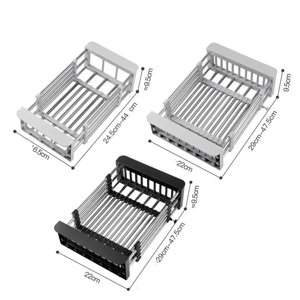 Dish Basket Drainer for Sink Adjustable Stainless Steel -  - #tag1#