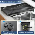 Dish Drying Rack for Kitchen Counter Large Dish Rack with Drainboard Rustproof Dish Drainer with Utensil Holder for Sink tag1