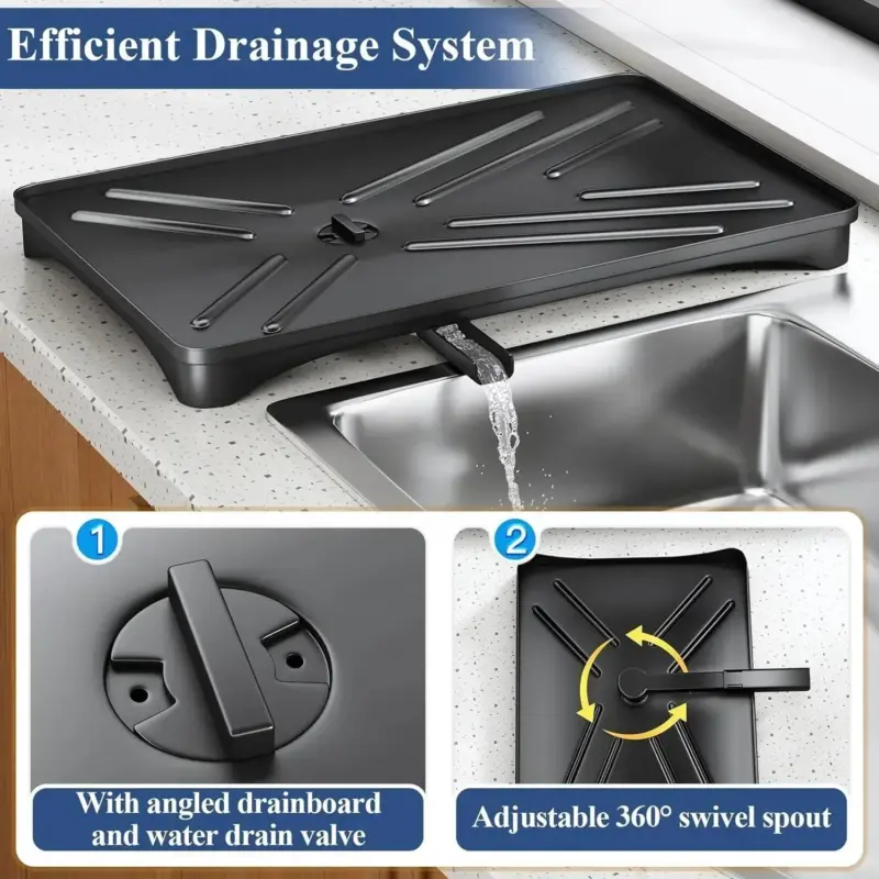 Dish Drying Rack for Kitchen Counter Large Dish Rack with Drainboard Rustproof Dish Drainer with Utensil Holder for Sink tag1