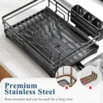 Dish Drying Rack for Kitchen Counter Large Dish Rack with Drainboard Rustproof Dish Drainer with Utensil Holder for Sink tag1