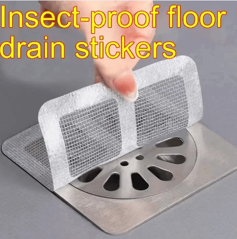 Disposable self-adhesive drain plate - anti-clogging, protection against insects and anti-hair -  - #tag1#