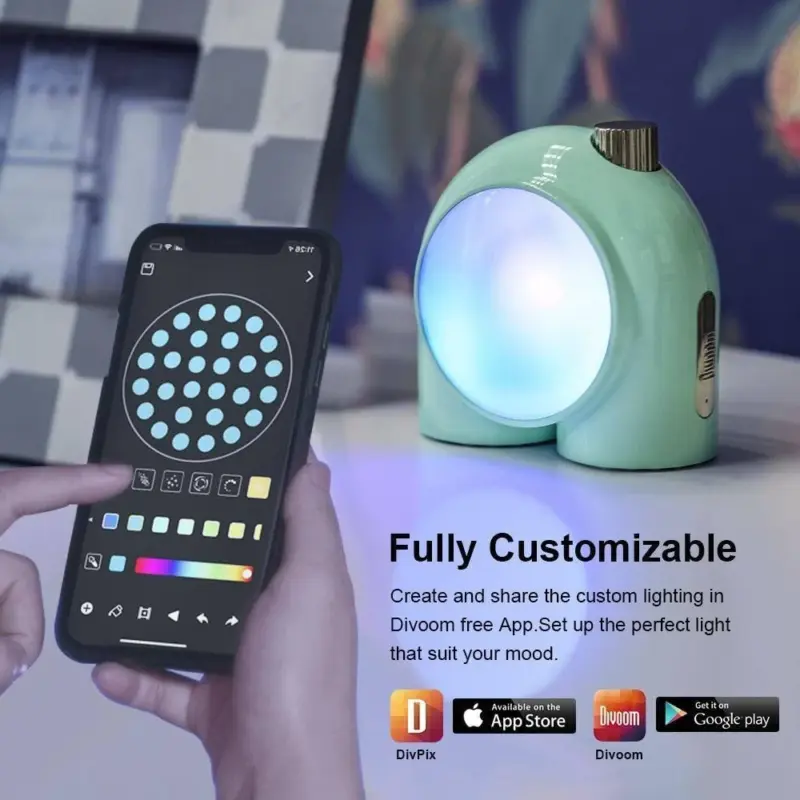Divoom Planet 9 Bedside Music Lamp Decorative and Functional RGB LED Lighting