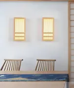 DoaGlow Japanese Wood Wall Lamp Modern Wood Acrylic Japandi Lighting tag1