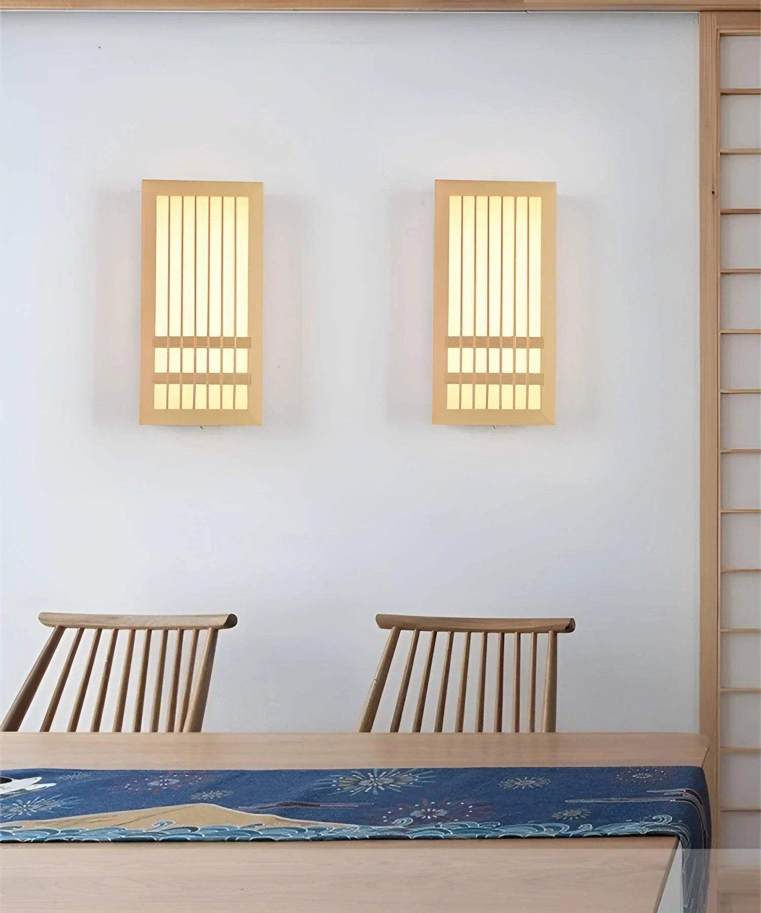 DoaGlow Japanese Wood Wall Lamp - Modern Wood & Acrylic Japandi Lighting -  - #tag1#