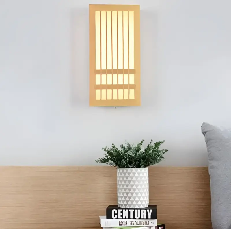 DoaGlow Japanese Wood Wall Lamp Modern Wood Acrylic Japandi Lighting tag1