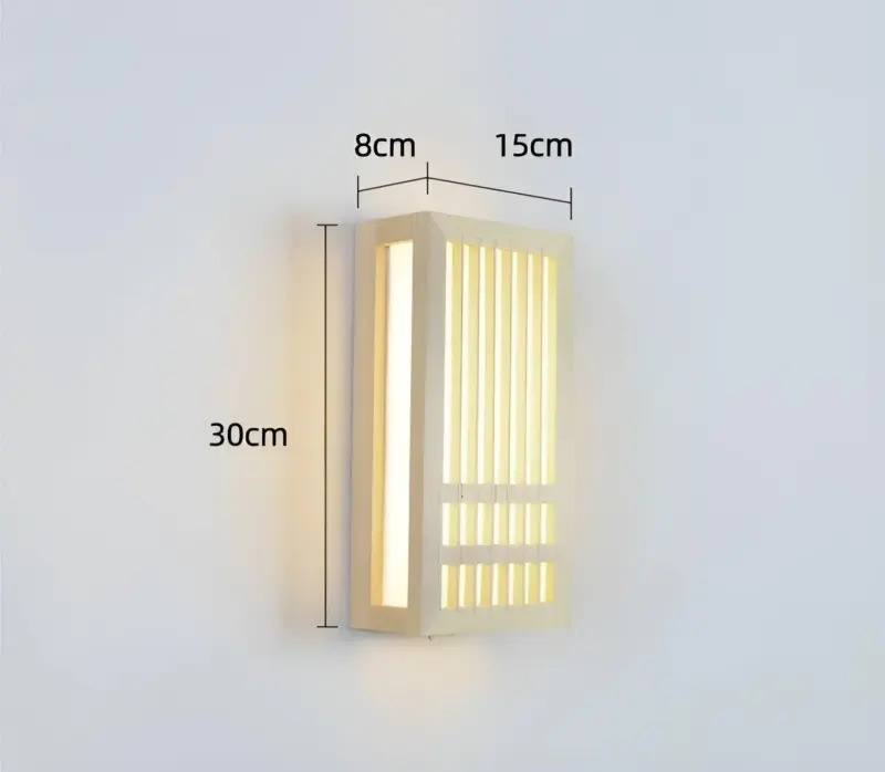 DoaGlow Japanese Wood Wall Lamp Modern Wood Acrylic Japandi Lighting tag1