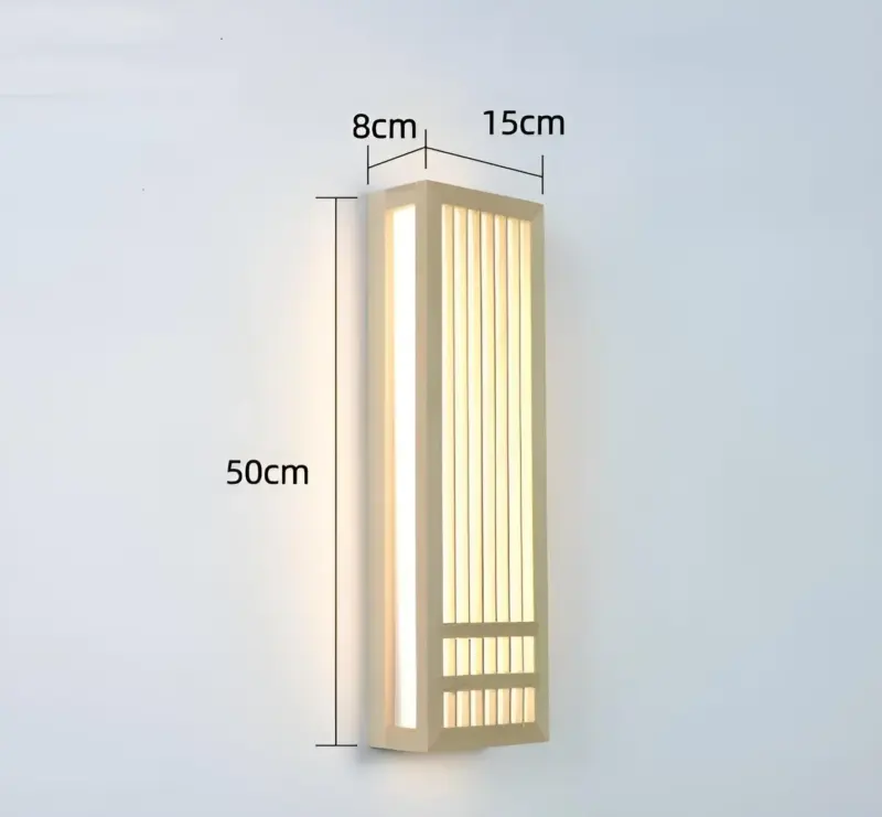 DoaGlow Japanese Wood Wall Lamp Modern Wood Acrylic Japandi Lighting tag1