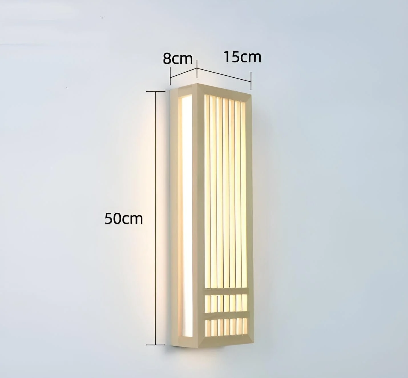 DoaGlow Japanese Wood Wall Lamp - Modern Wood & Acrylic Japandi Lighting -  - #tag1#