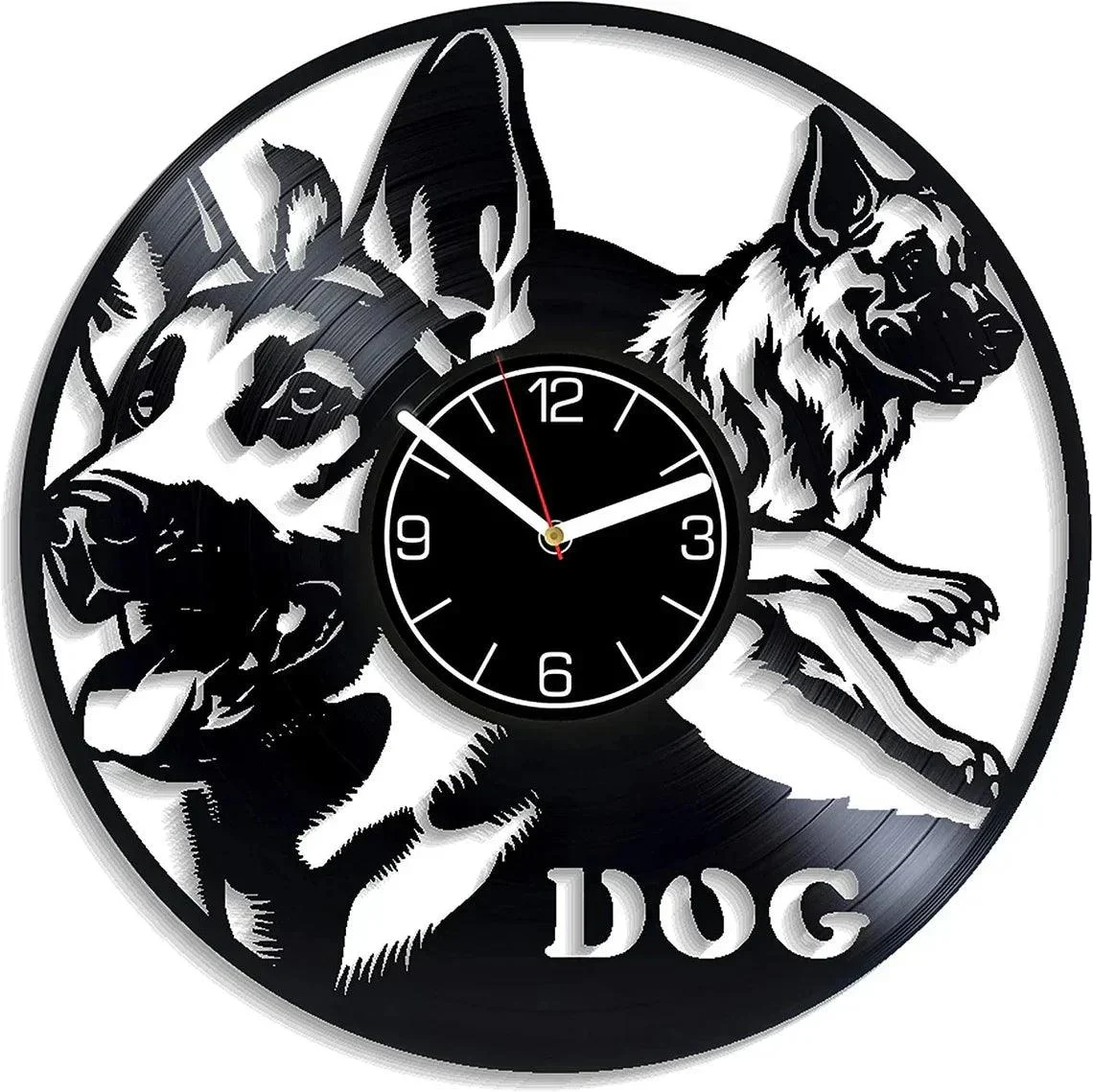 DogLovers - Stylish Vinyl Wall Clock with German Shepherd Motif -  - #tag1#