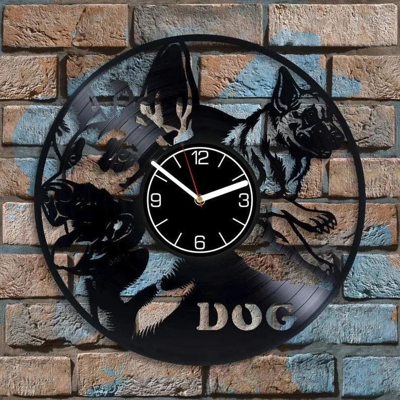 DogLovers - Stylish Vinyl Wall Clock with German Shepherd Motif -  - #tag1#