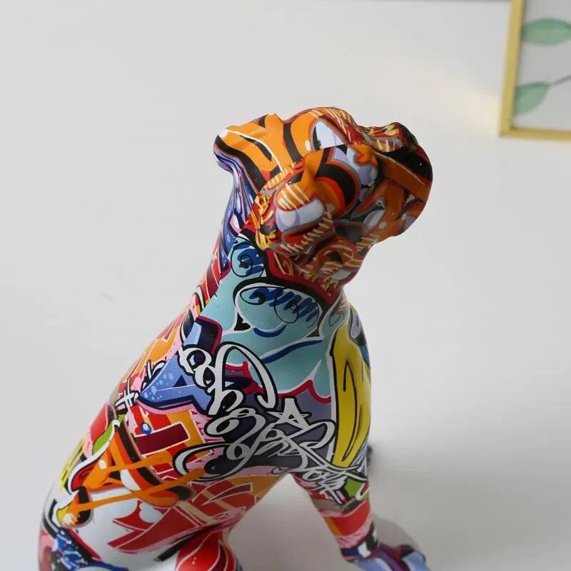 Dog Animal Painted Art Water Sculptures and Statues Decorations Home Resin Crafts -