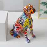 Dog Animal Painted Art Water Sculptures and Statues Decorations Home Resin Crafts