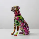 Dog Animal Painted Art Water Sculptures and Statues Decorations Home Resin Crafts