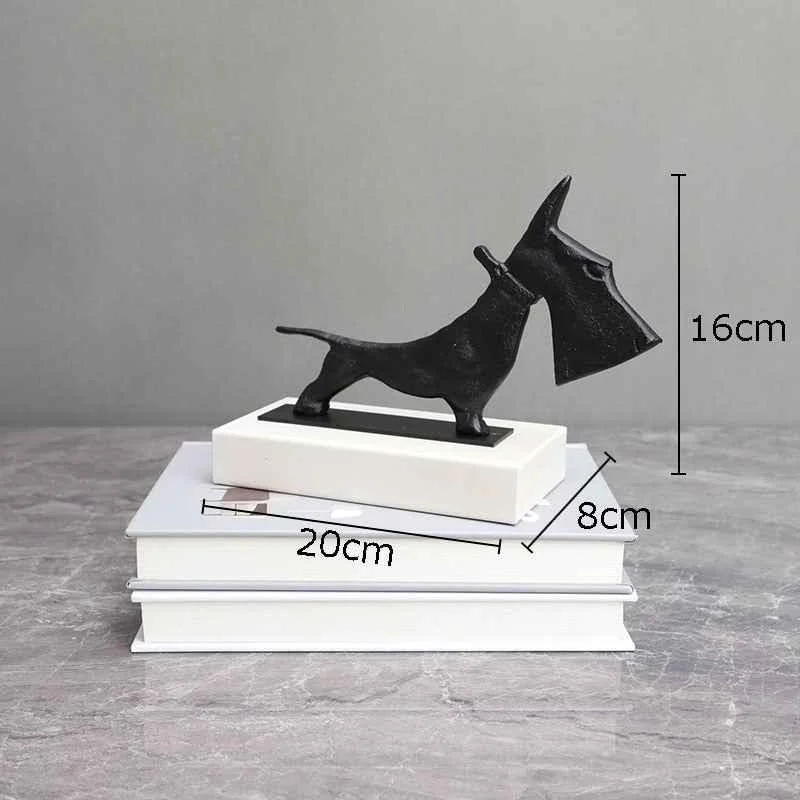 Dog Sculpture on Marble Stand 27cm -  - #tag1#
