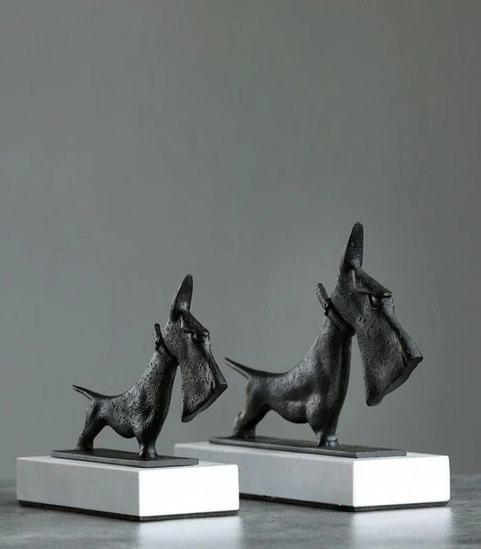 Dog Sculpture on Marble Stand 27cm -  - #tag1#
