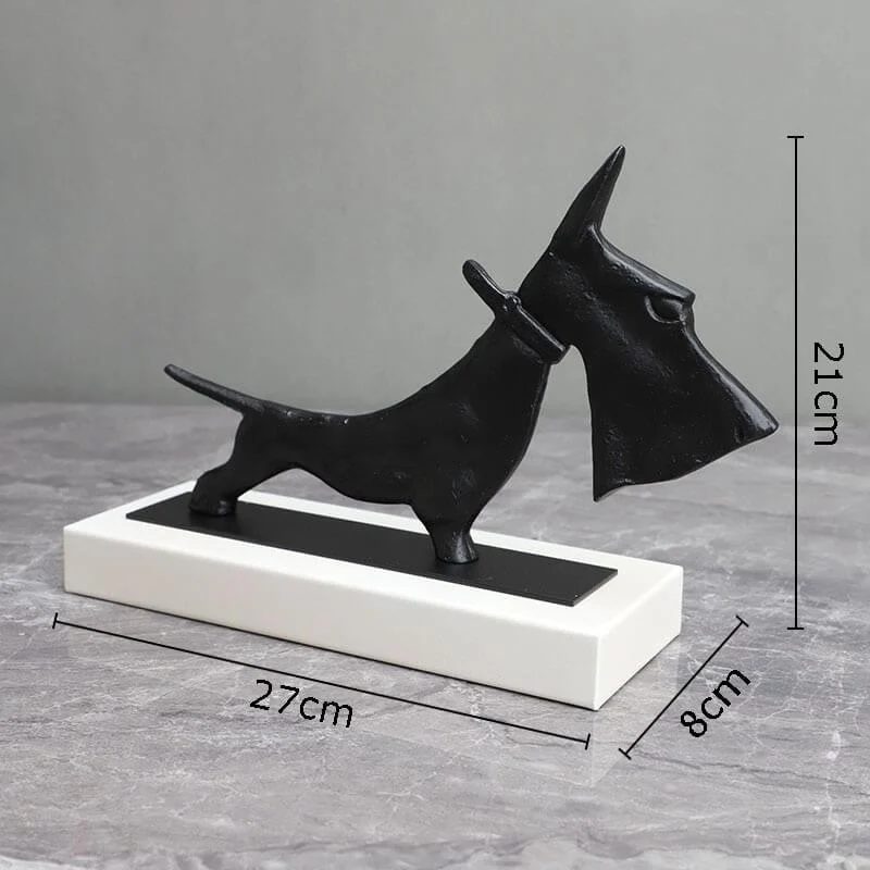 Dog Sculpture on Marble Stand 27cm -  - #tag1#
