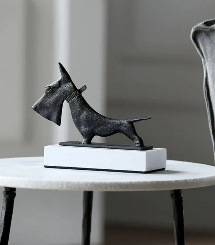 Dog Sculpture on Marble Stand 27cm -  - #tag1#