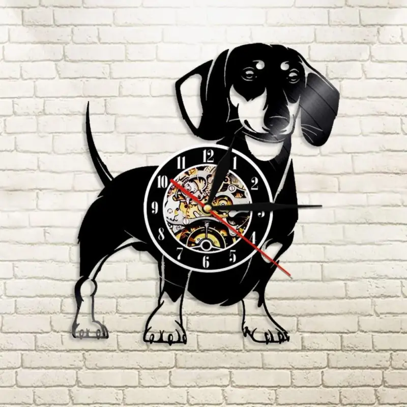Dog Vinyl LP Record Clock 3D Clock Dog Lover Gift tag1