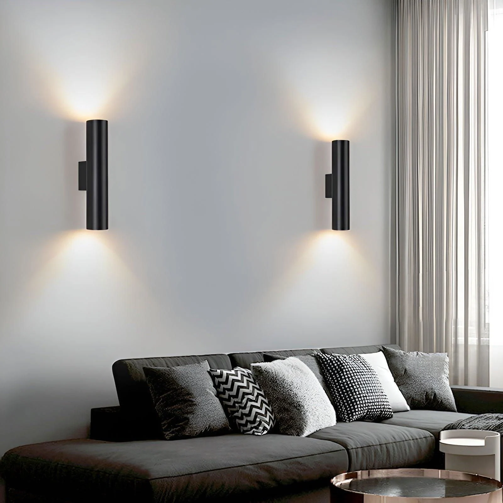 Doppelkopf Wall Light - Gold Wall Sconce - Cylinder Wall Light -  - #tag1#