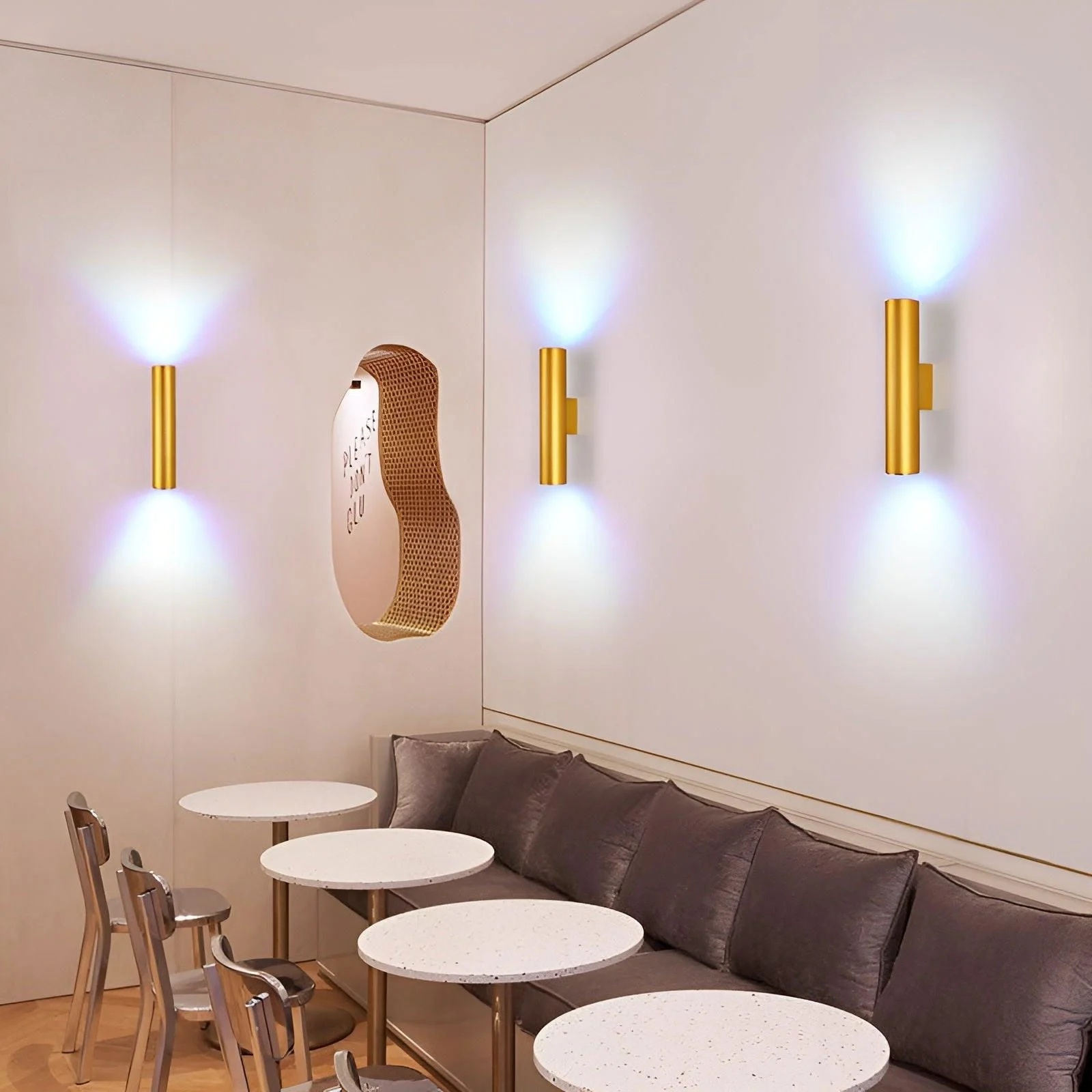 Doppelkopf Wall Light - Gold Wall Sconce - Cylinder Wall Light -  - #tag1#