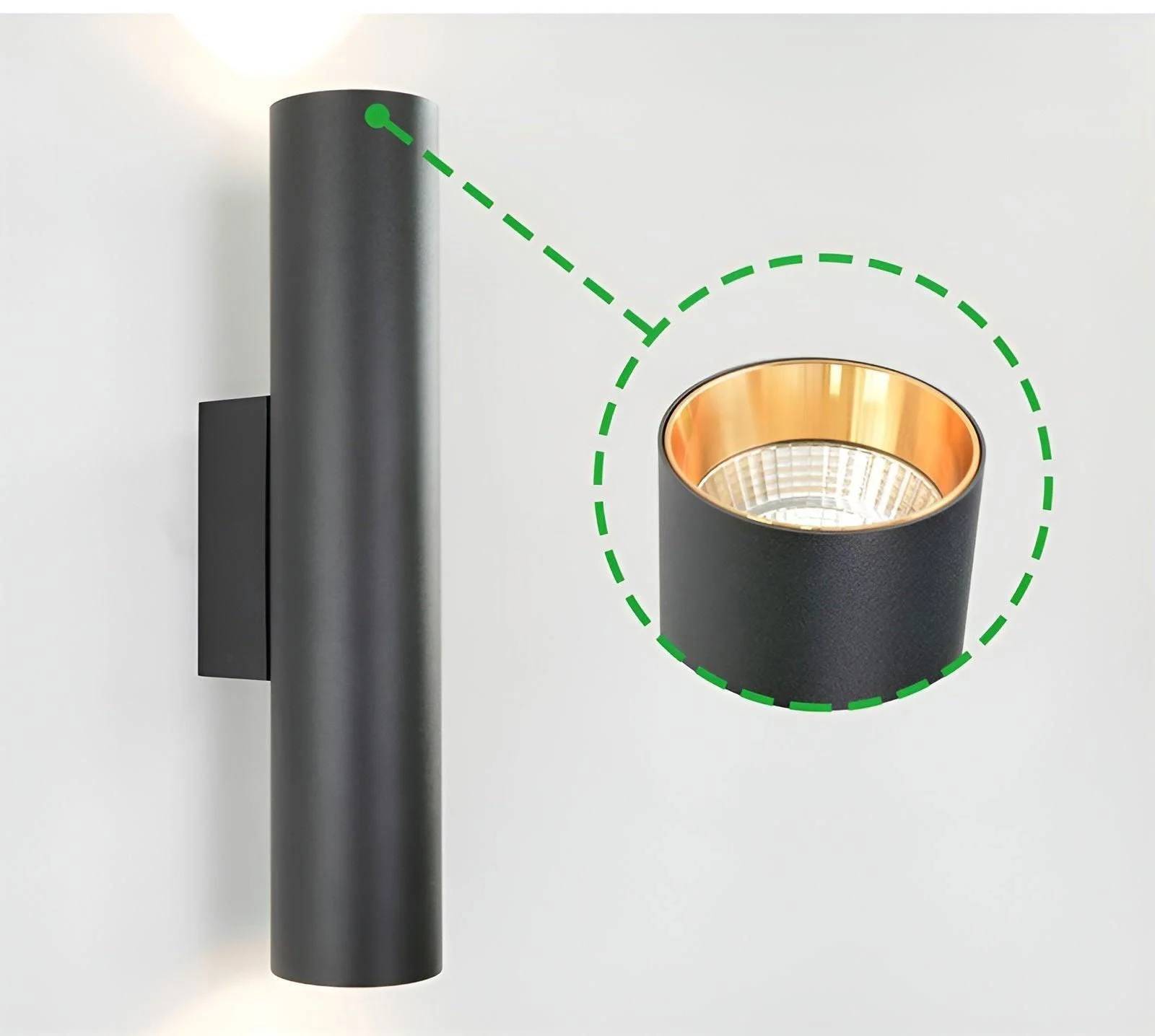Doppelkopf Wall Light - Gold Wall Sconce - Cylinder Wall Light -  - #tag1#