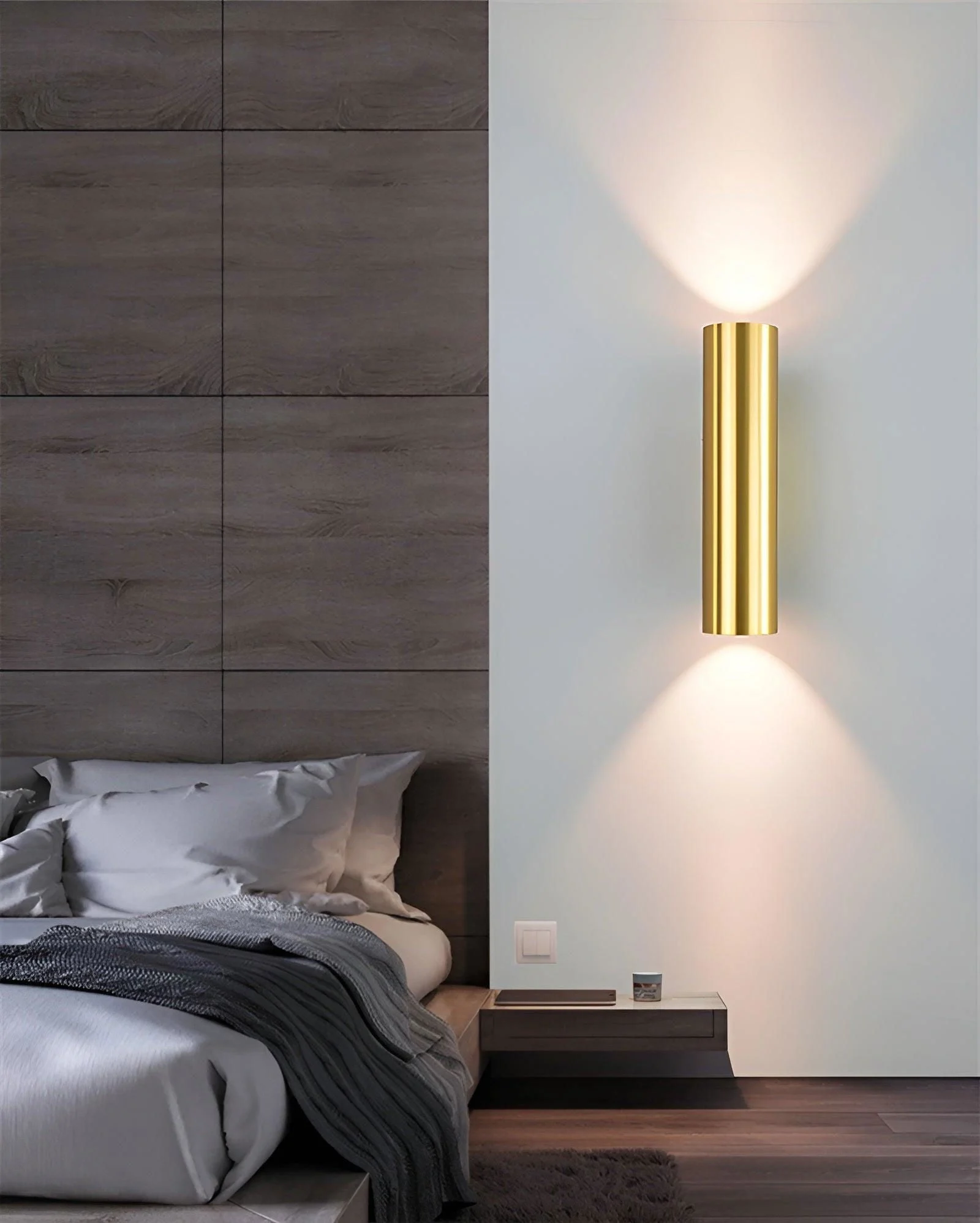 Doppelkopf Wall Light - Gold Wall Sconce - Cylinder Wall Light -  - #tag1#