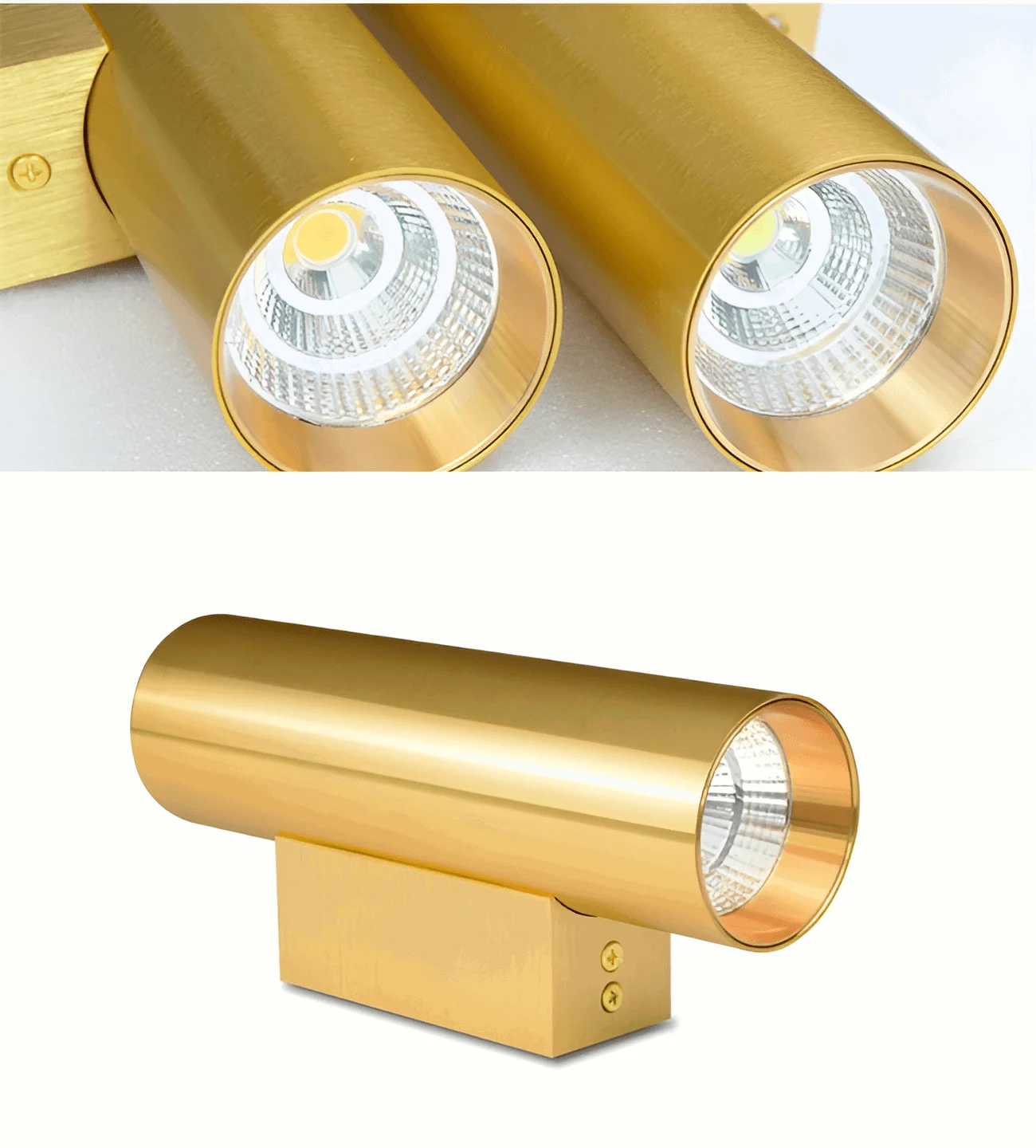 Doppelkopf Wall Light - Gold Wall Sconce - Cylinder Wall Light -  - #tag1#