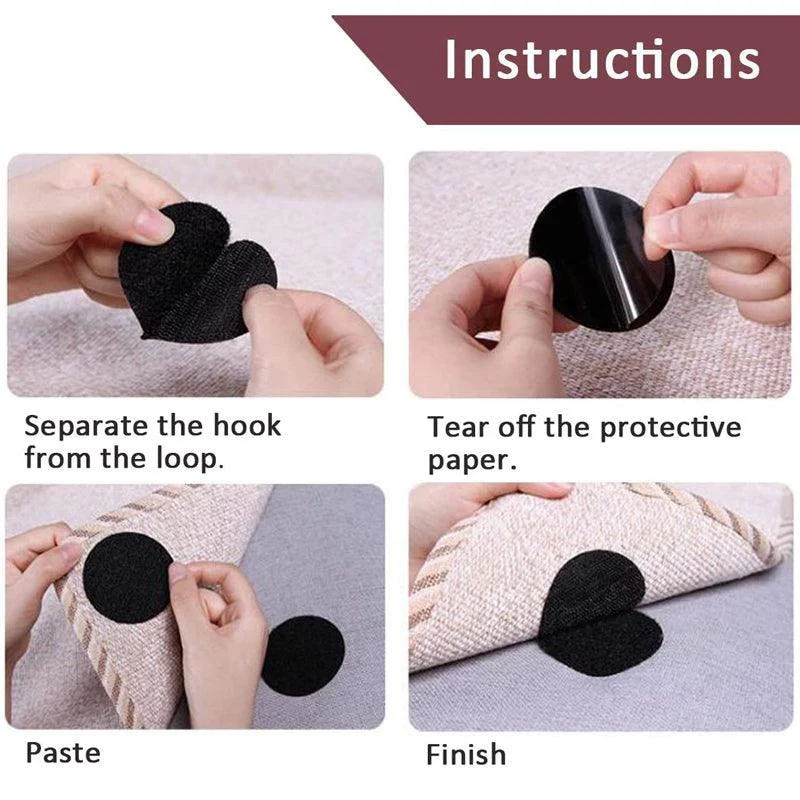 Double-sided Hook Loop Dots Non-slip Fixing Sticker (5 Pairs / Set) -  - #tag1#