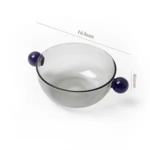 Double Ball Handled Coloured Glass Bowl