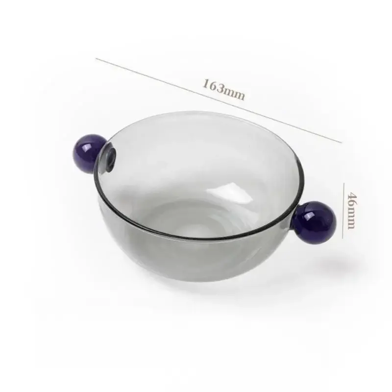 Double Ball Handled Coloured Glass Bowl tag1