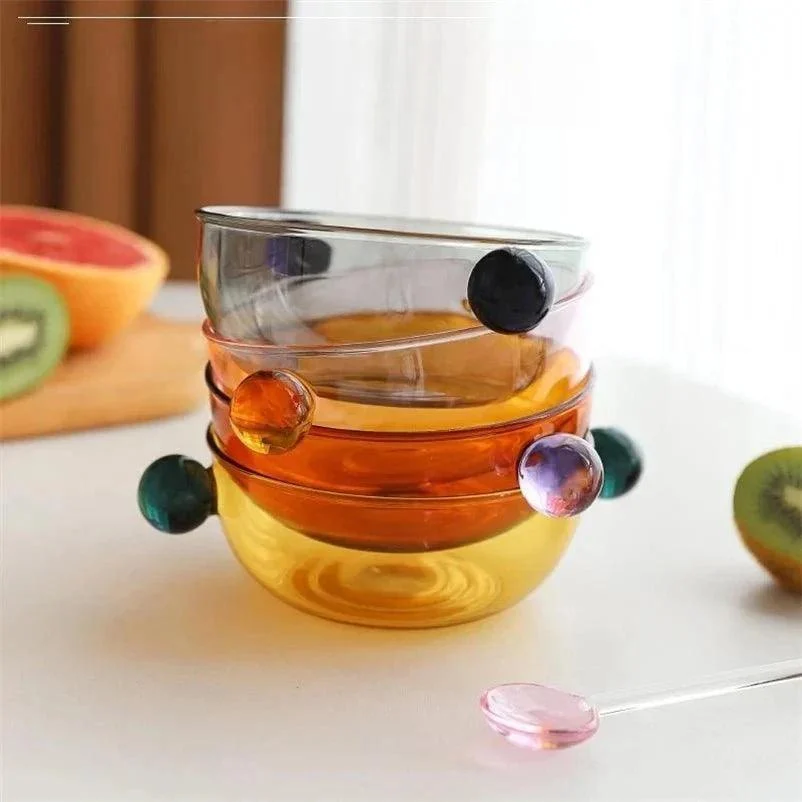 Double Ball Handled Coloured Glass Bowl -  - #tag1#
