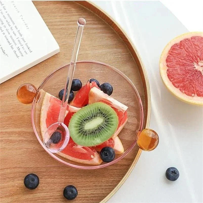 Double Ball Handled Coloured Glass Bowl -  - #tag1#