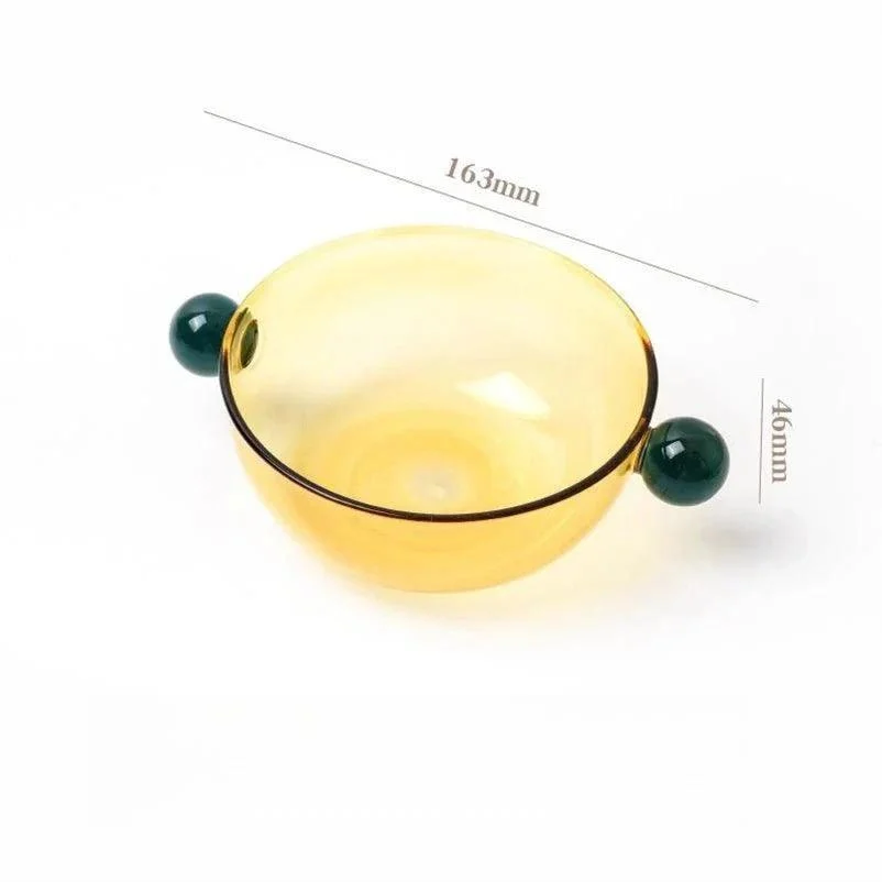 Double Ball Handled Coloured Glass Bowl -  - #tag1#