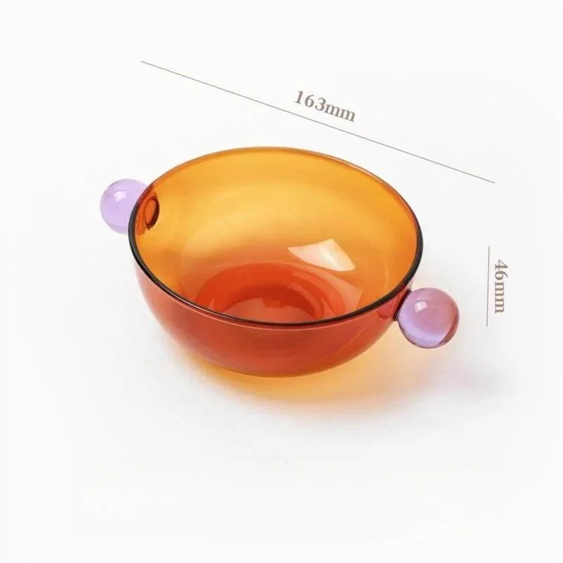 Double Ball Handled Coloured Glass Bowl -  - #tag1#